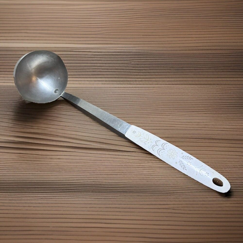 Vintage Flint Arrowhead Stainless Kitchen Ladle Harvest Wheat Handle